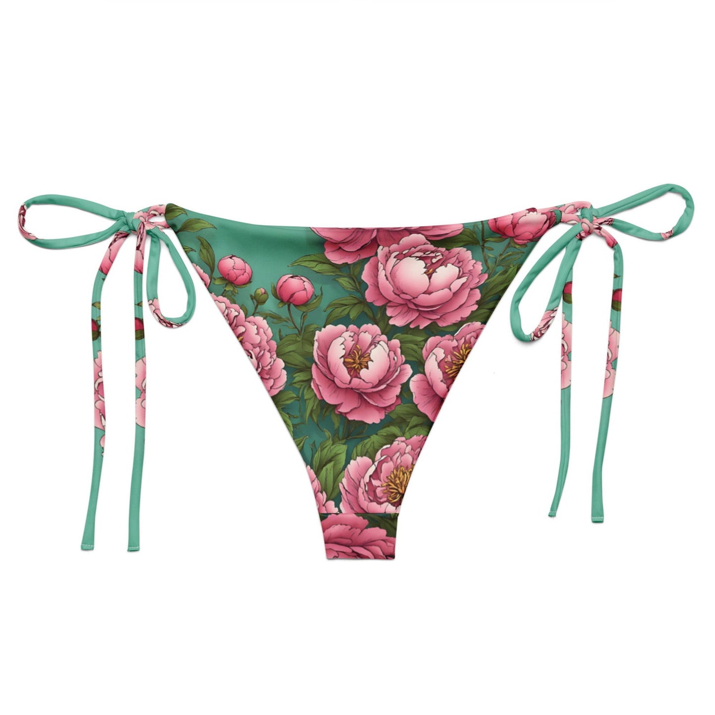 'Dahlia Flowers' Recycled string bikini bottom Swimwear