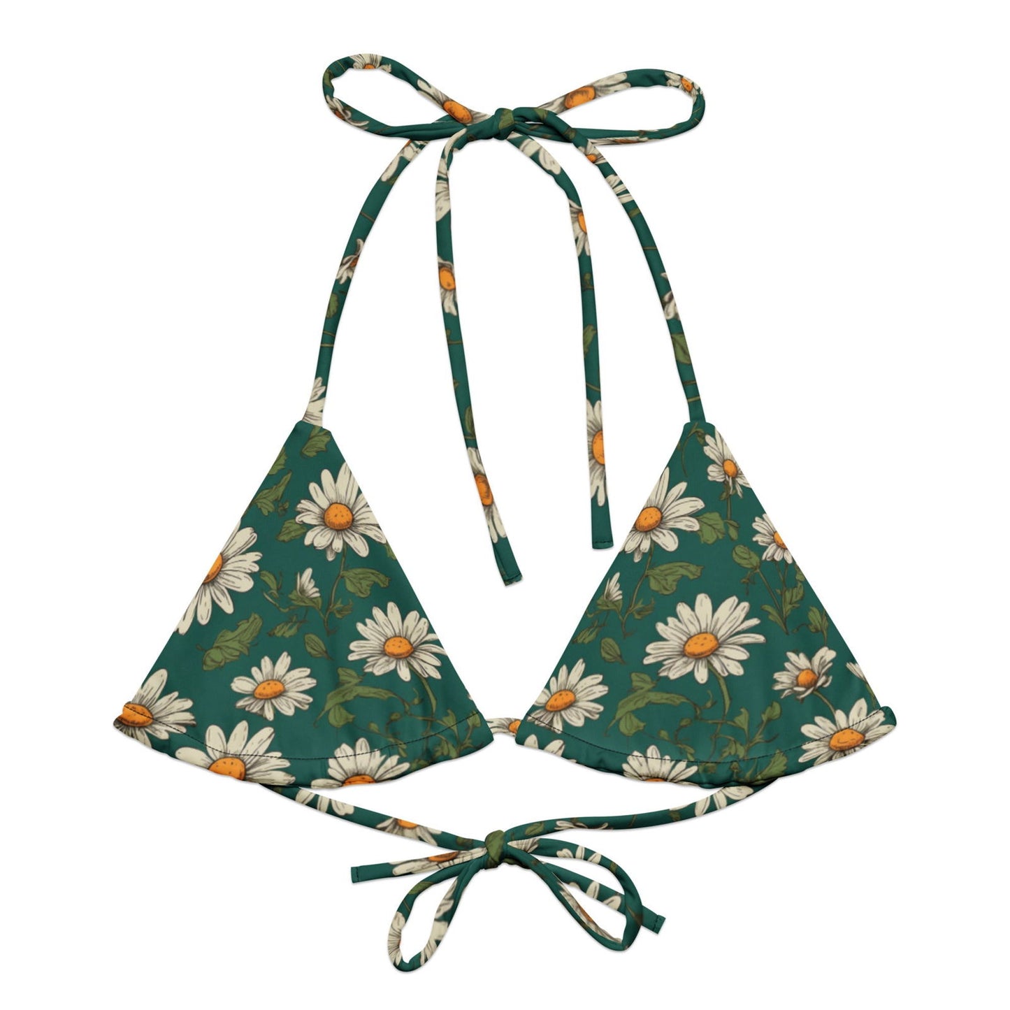 'Daisy Flowers' Recycled string bikini top Swimwear