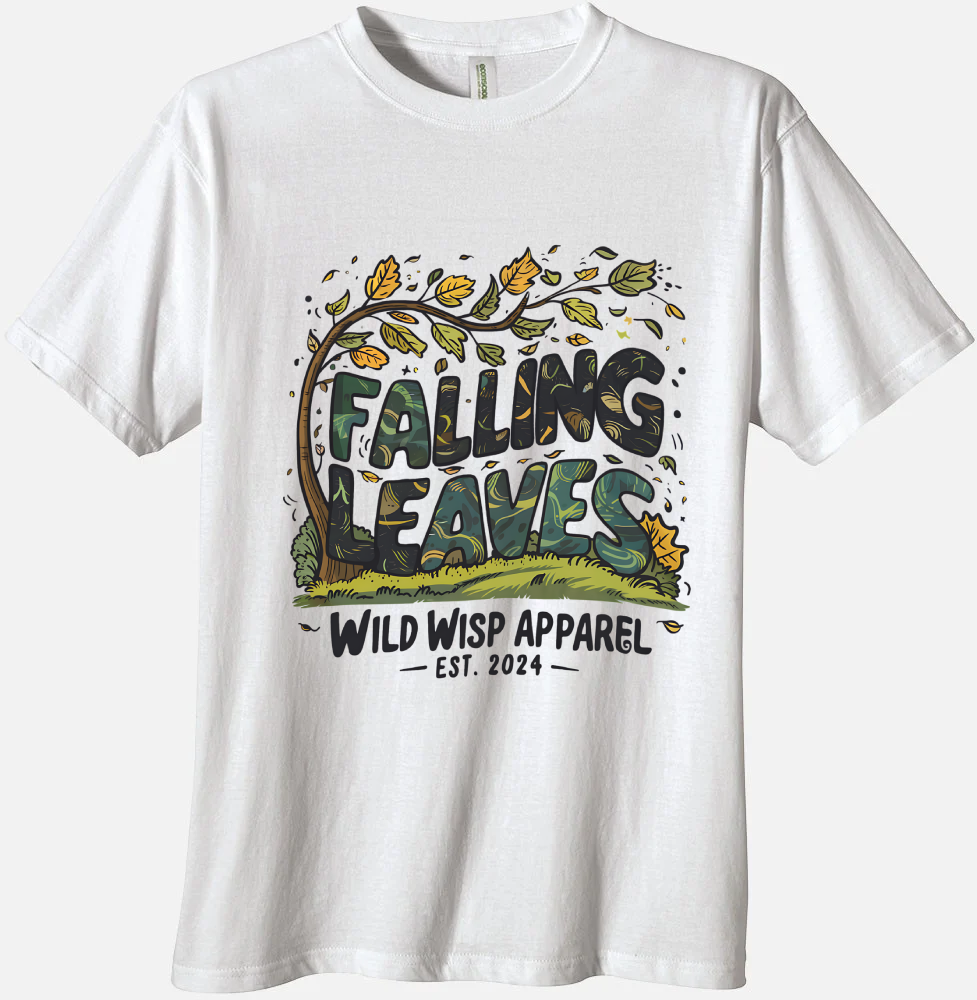 'Falling Leaves' Organic Unisex Crewneck T-shirt T-Shirts