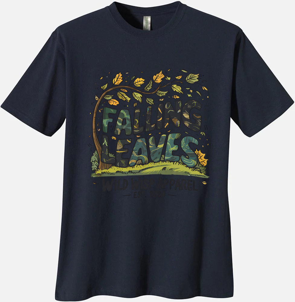 'Falling Leaves' Organic Unisex Crewneck T-shirt T-Shirts