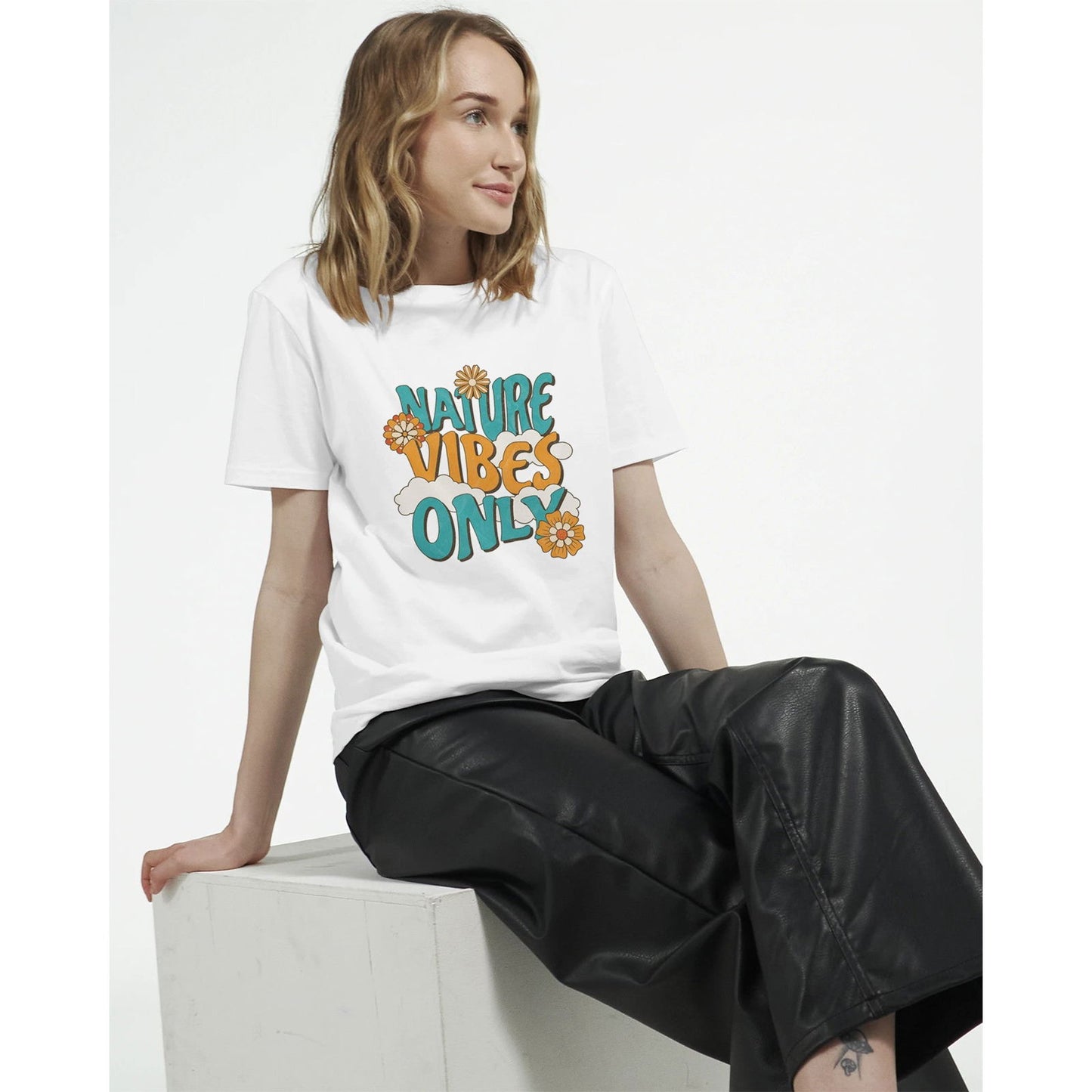 'Nature Vibes Only' Organic Unisex Crewneck T-shirt T-Shirts