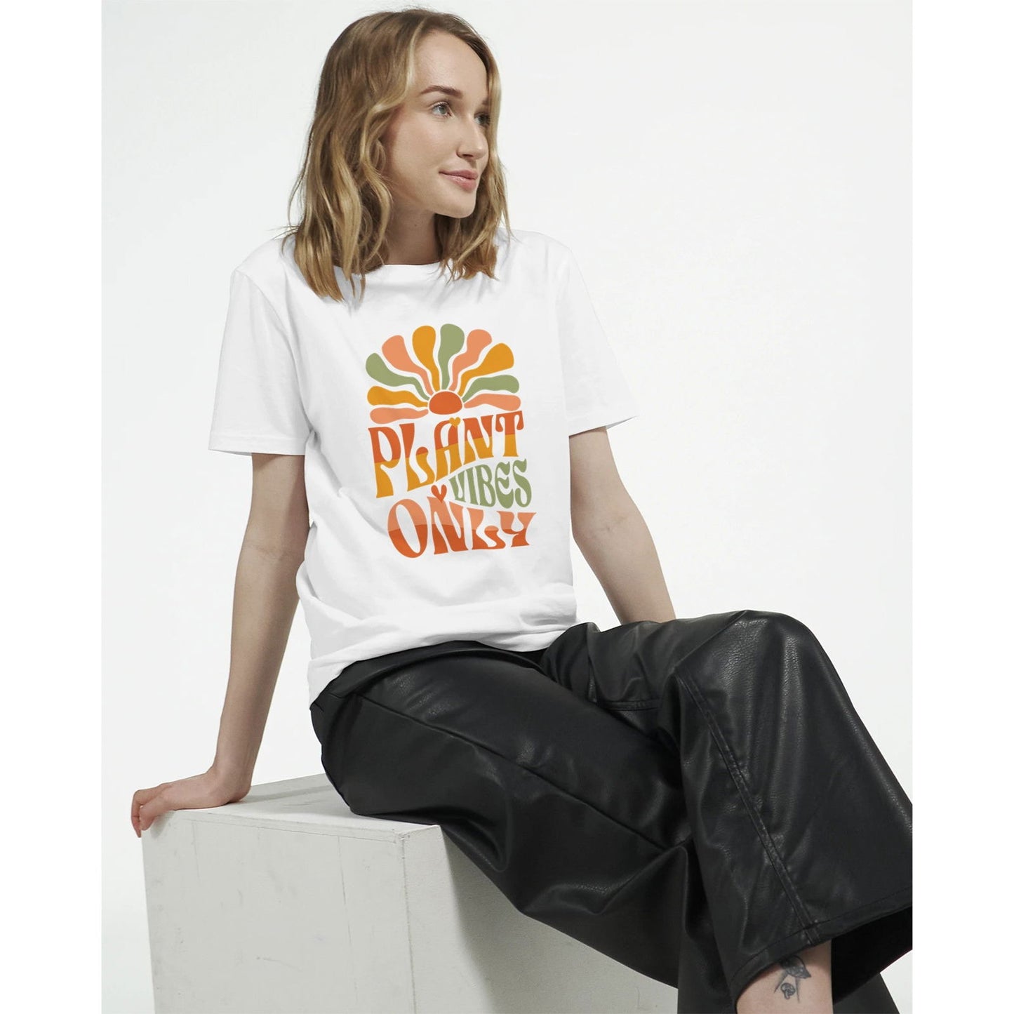 'Plant Vibes Only' Organic Unisex Crewneck T-shirt T-Shirts