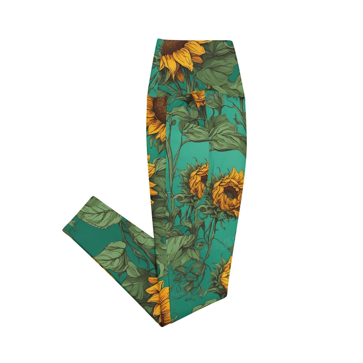 'Sunflower Delight' Leggings with pockets Leggings