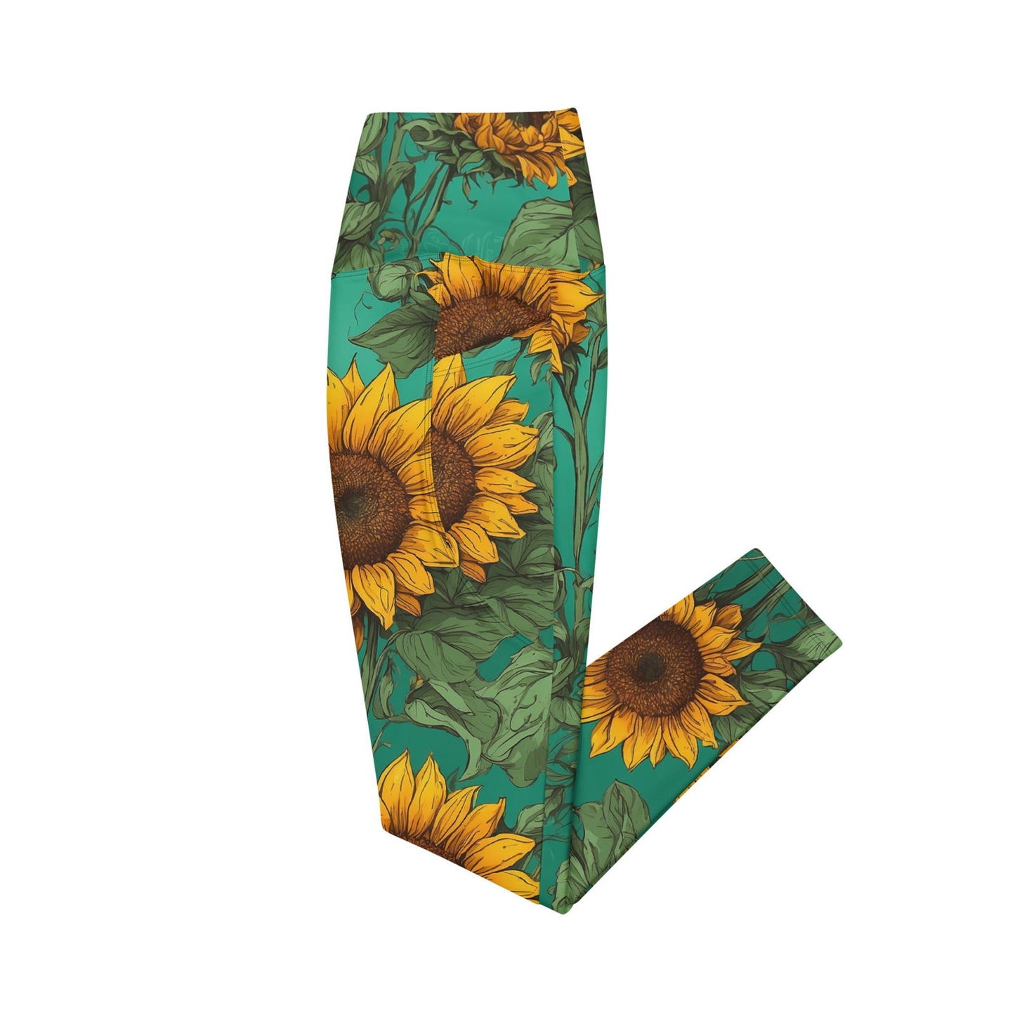 'Sunflower Delight' Leggings with pockets Leggings