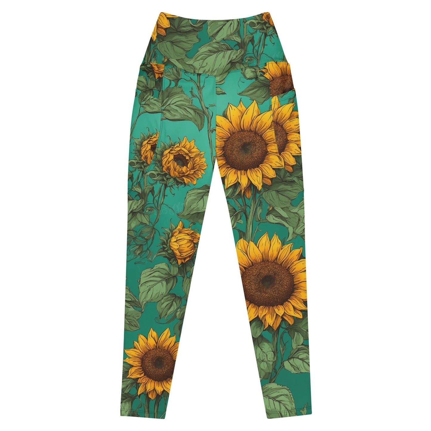 'Sunflower Delight' Leggings with pockets Leggings