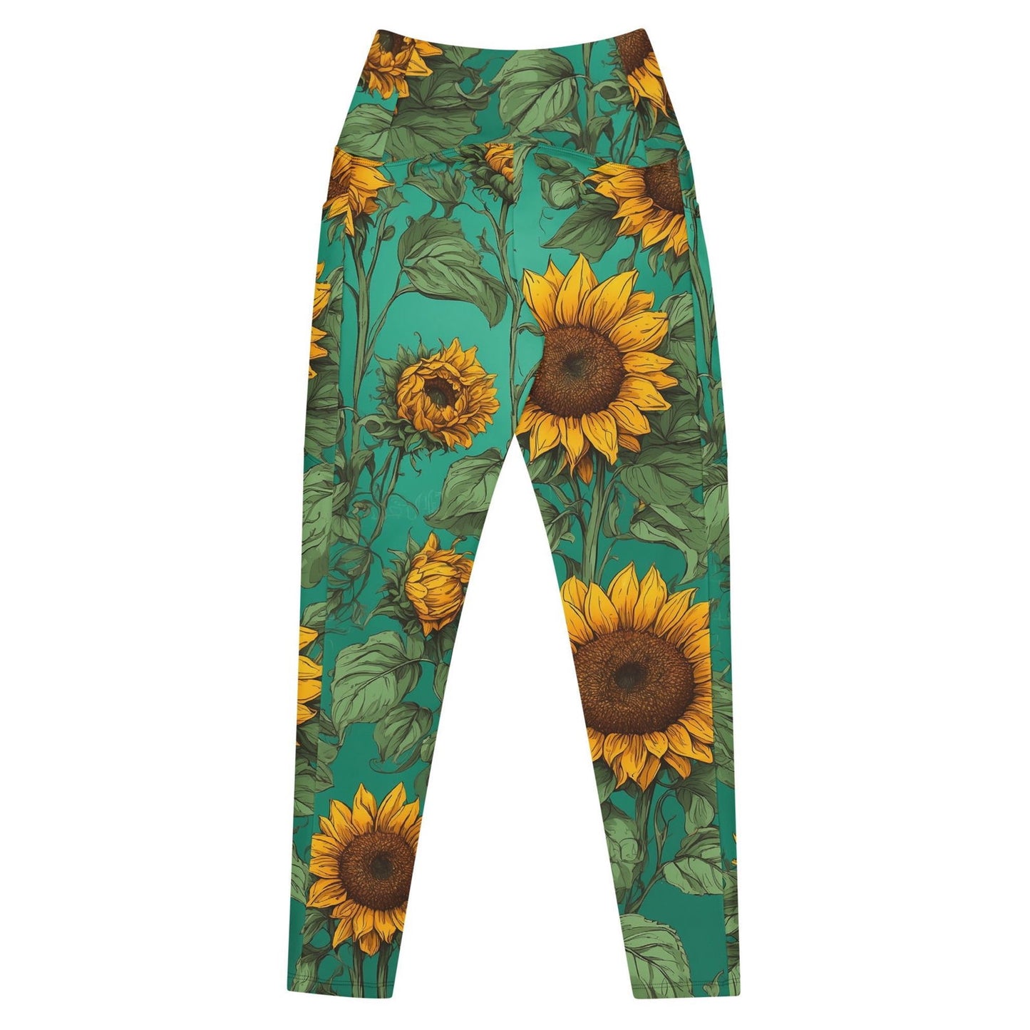 'Sunflower Delight' Leggings with pockets Leggings
