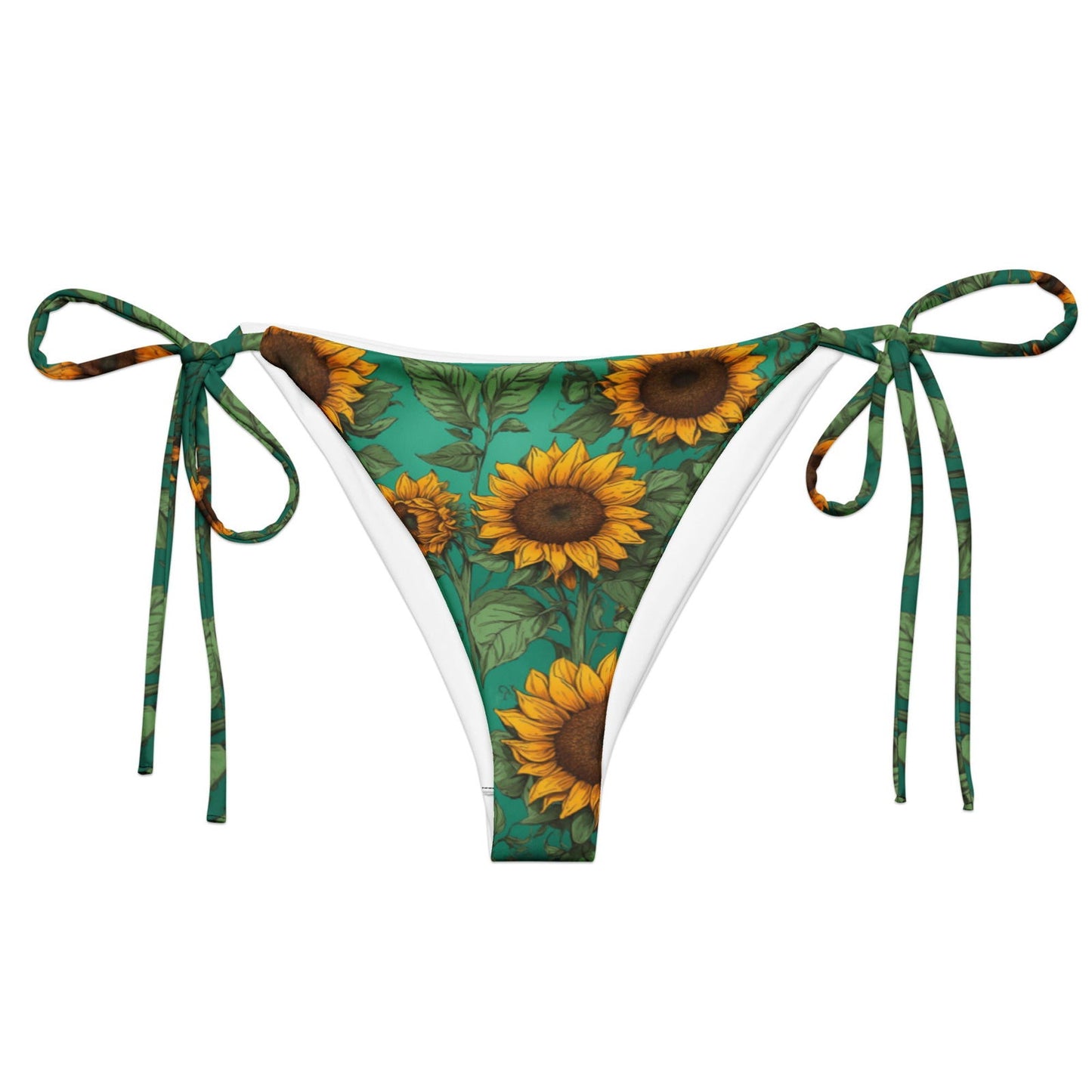 'Sunflower Delight' Recycled string bikini bottom Swimwear