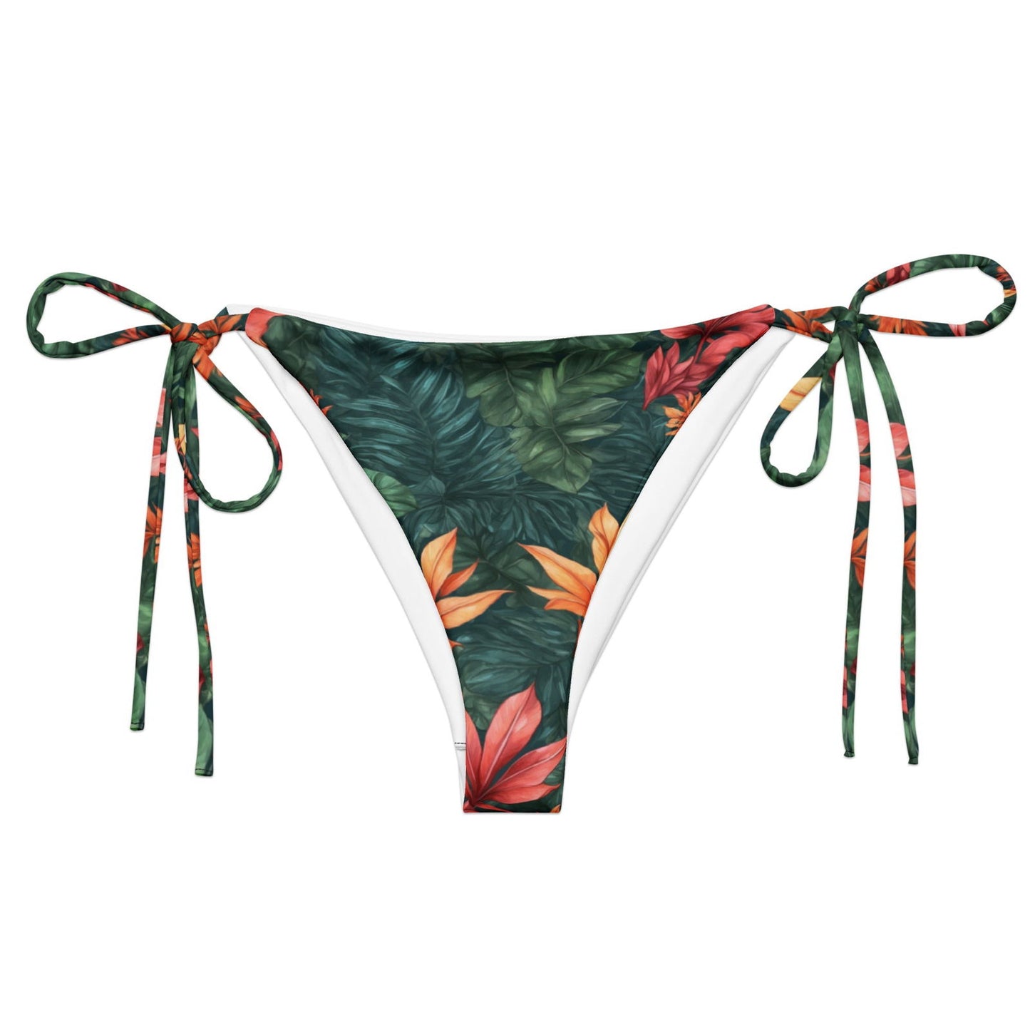 'Tropical Flora' Recycled string bikini bottom Swimwear