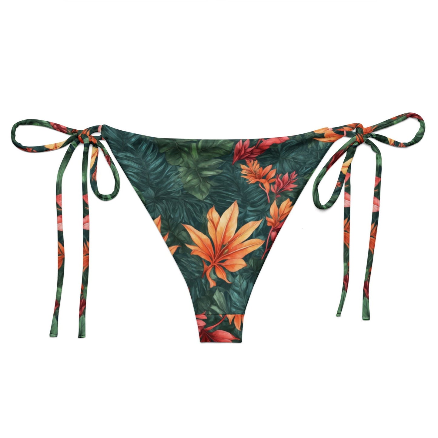 'Tropical Flora' Recycled string bikini bottom Swimwear