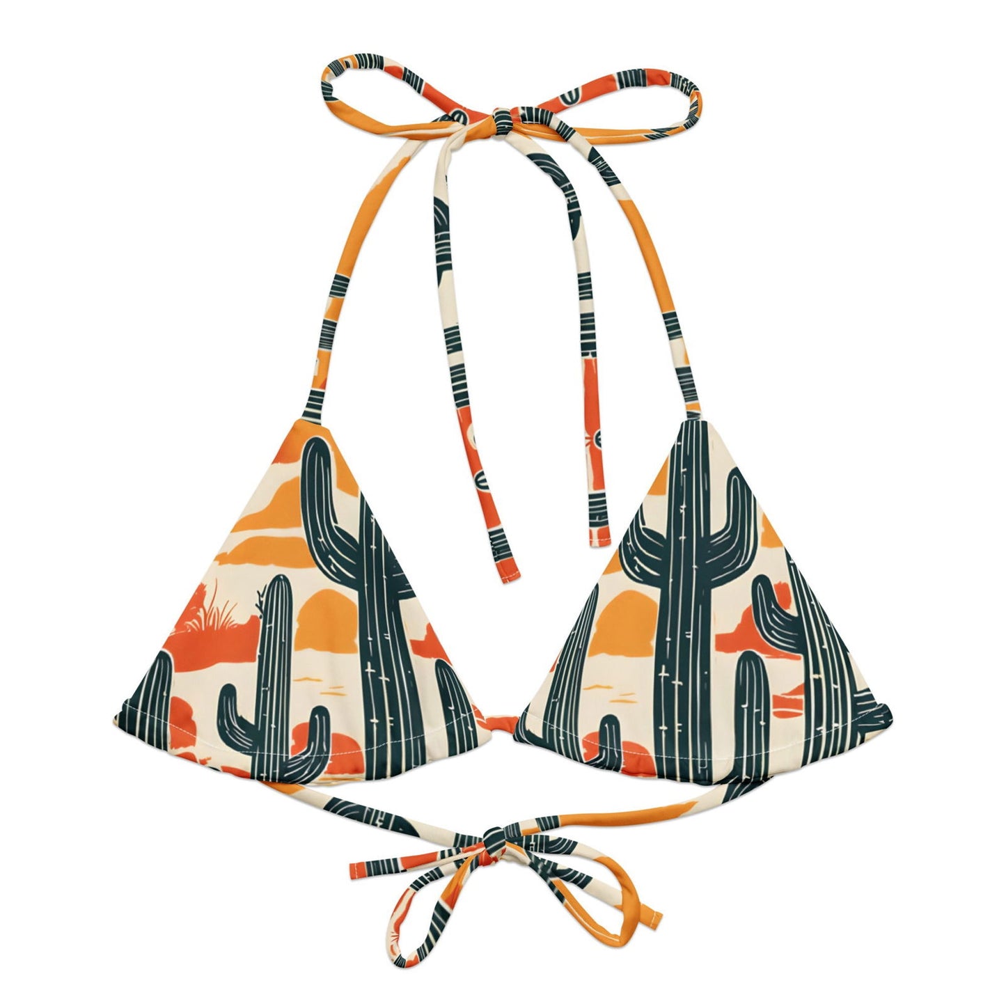 'Desert Cacti' Recycled string bikini top Swimwear