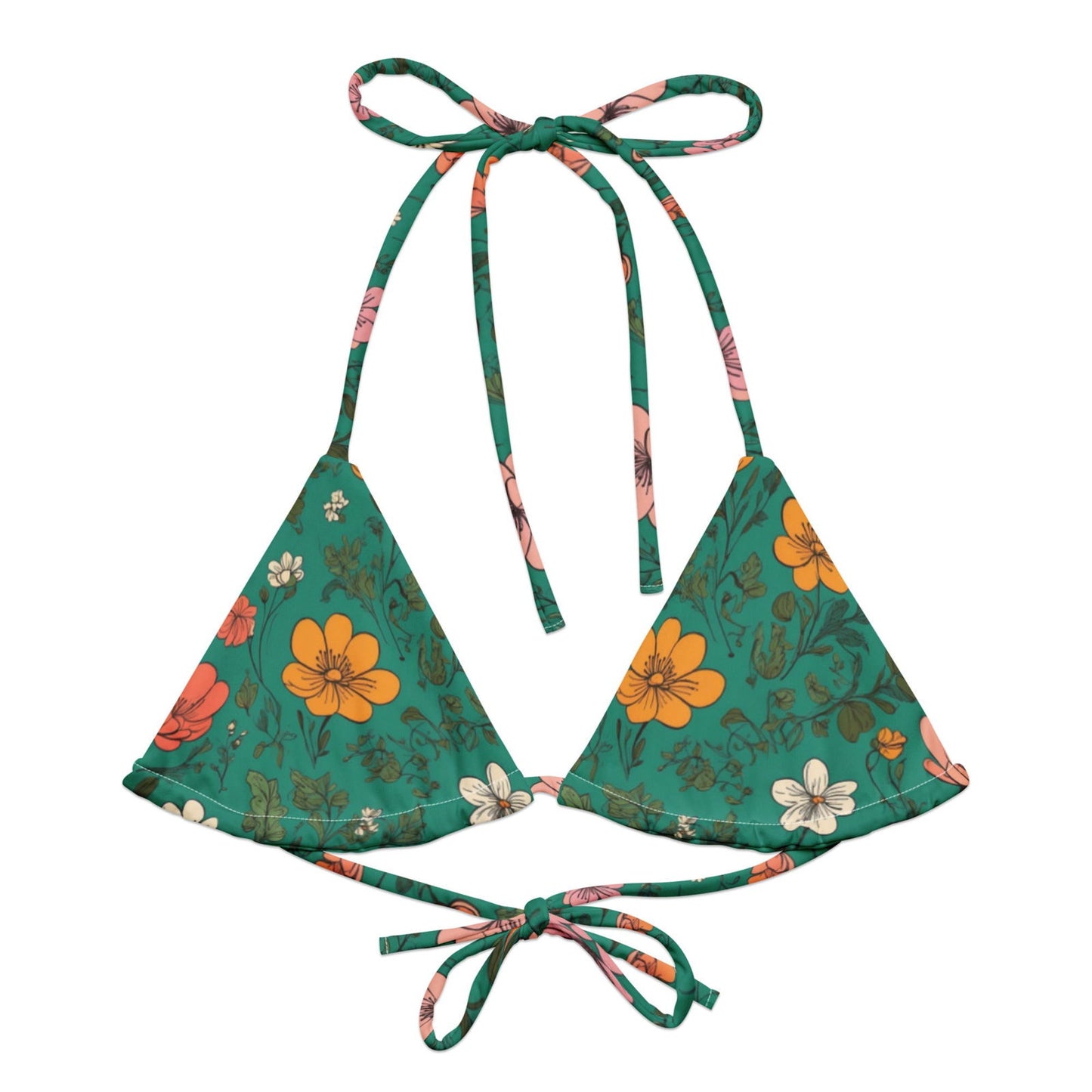 'Wildflowers' Recycled string bikini top Swimwear