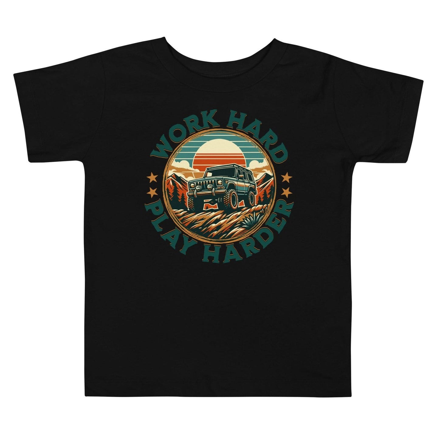 'Work Hard, Play Harder' Toddler Short Sleeve Tee T-Shirts