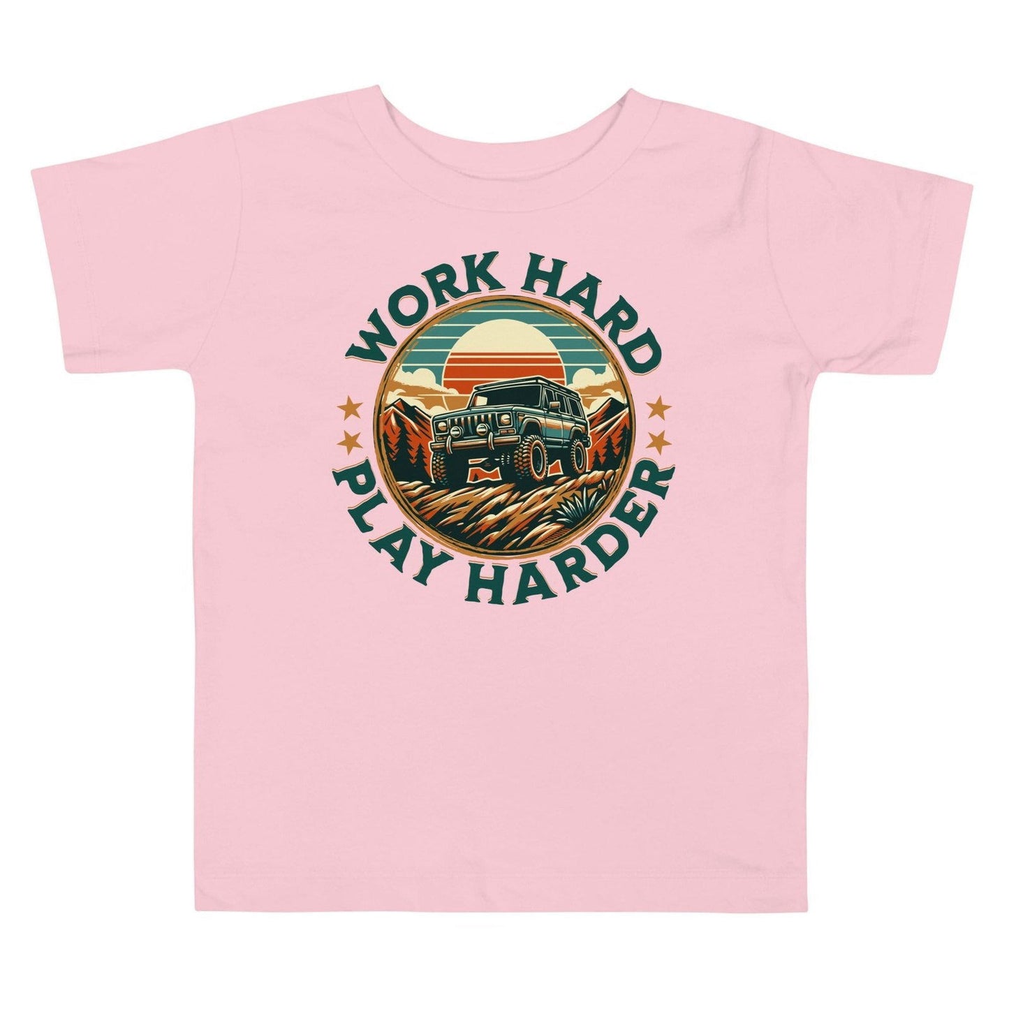 'Work Hard, Play Harder' Toddler Short Sleeve Tee T-Shirts