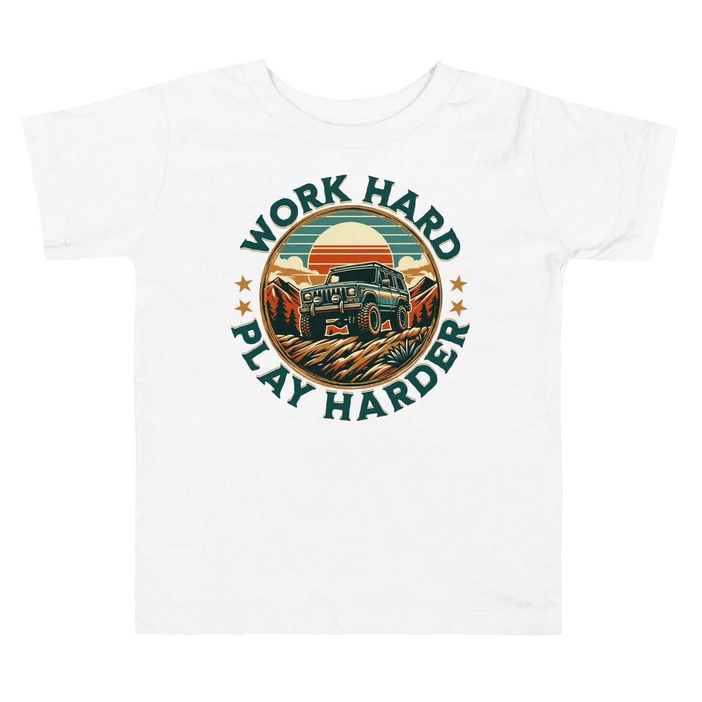 'Work Hard, Play Harder' Toddler Short Sleeve Tee T-Shirts