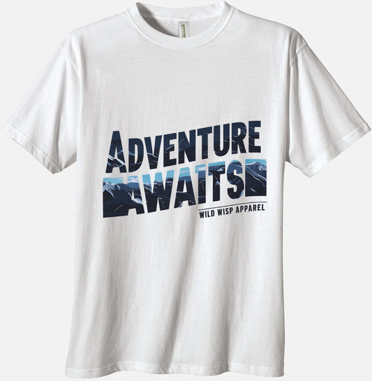 'Adventure Awaits' Organic Unisex Crewneck T-shirt - Wild Wisp Apparel