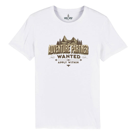 'Adventure Partner Wanted' Organic Unisex Crewneck T-shirt T-Shirts