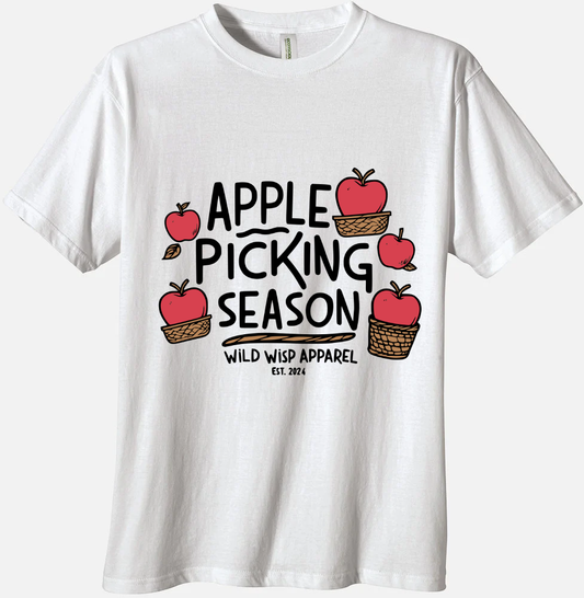 'Apple Picking Season' Organic Unisex Crewneck T-shirt T-Shirts