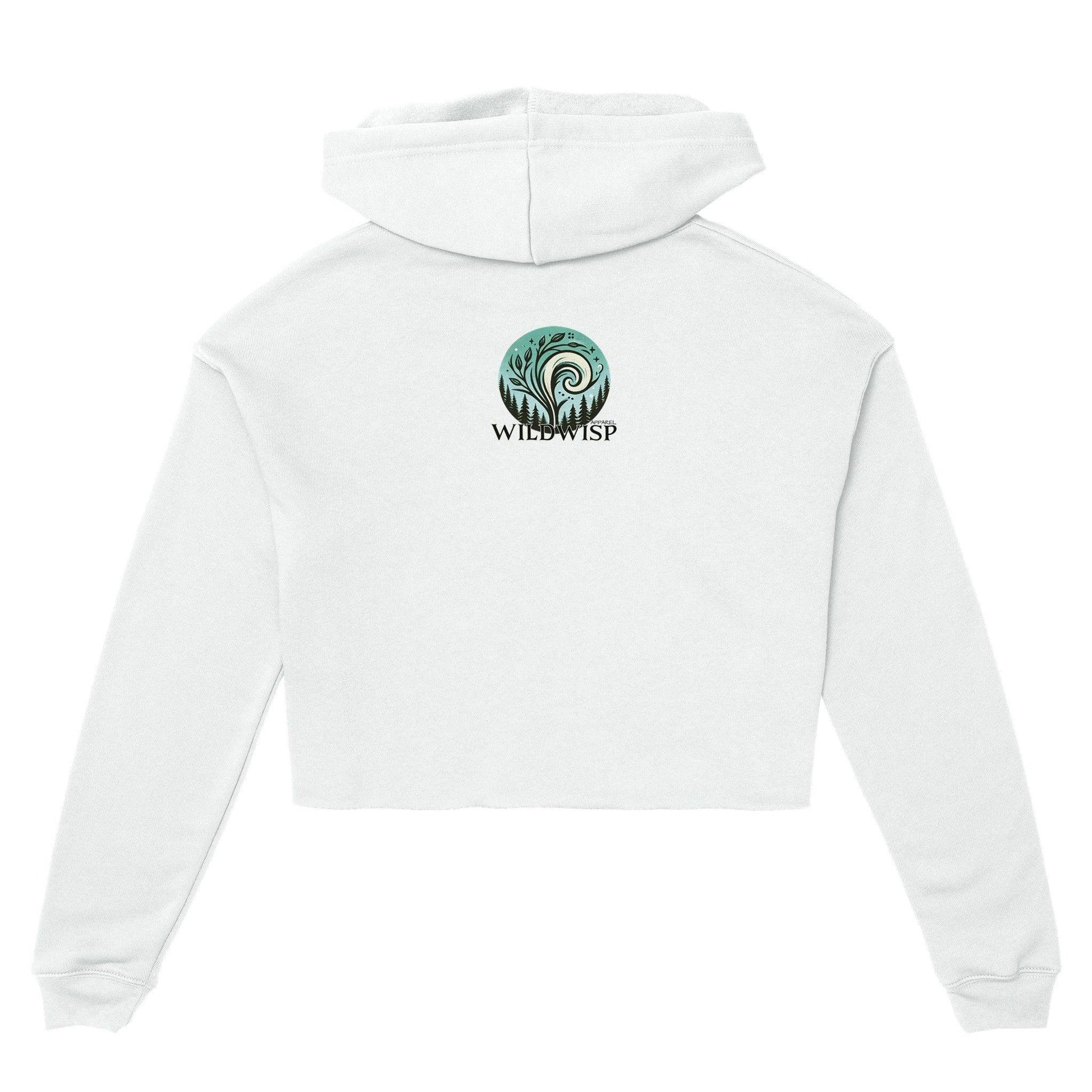 "Aurora's Embrace" Womens Cropped Hoodie Hoodies