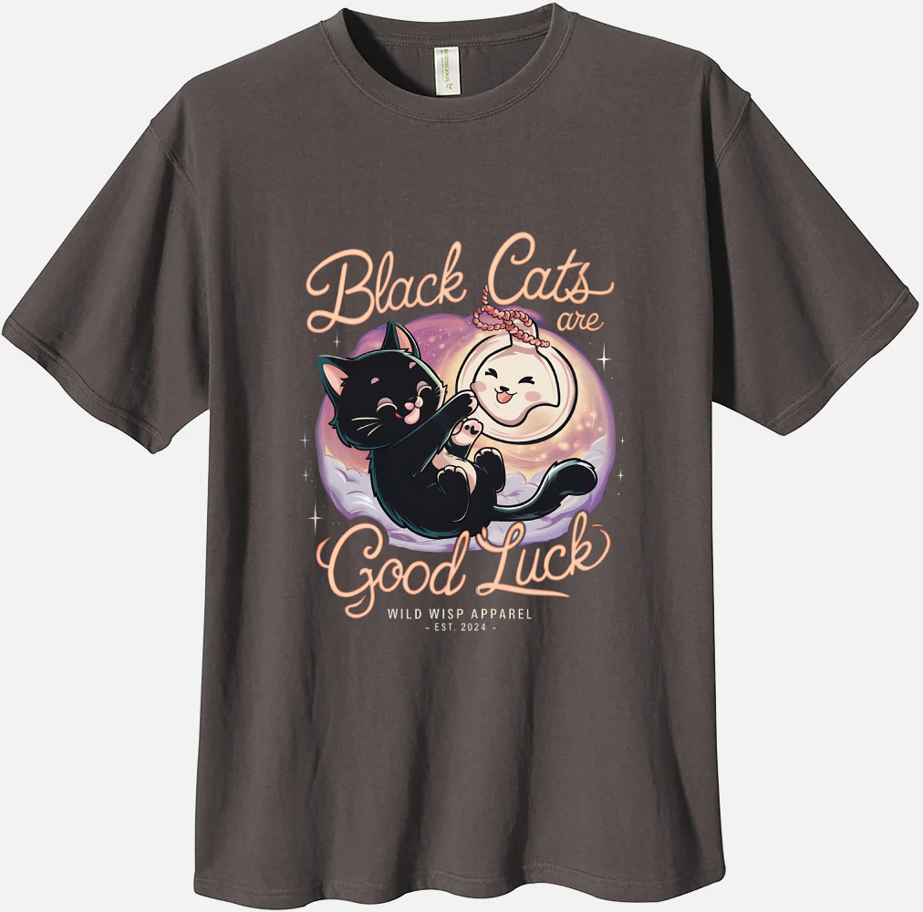 'Black Cats are Good Luck' Organic Unisex Crewneck T-shirt T-Shirts
