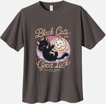 'Black Cats are Good Luck' Organic Unisex Crewneck T-shirt T-Shirts