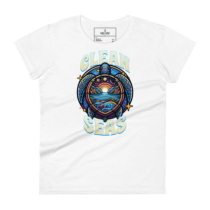 'Clean Seas Sea Turtle' Women's short sleeve t-shirt T-Shirts