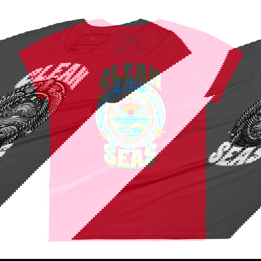 'Clean Seas Sea Turtle' Women's short sleeve t-shirt T-Shirts