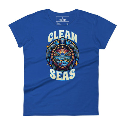 'Clean Seas Sea Turtle' Women's short sleeve t-shirt T-Shirts