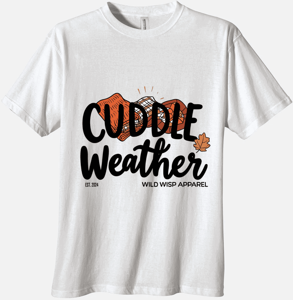 'Cuddle Weather' Organic Unisex Crewneck T-shirt T-Shirts
