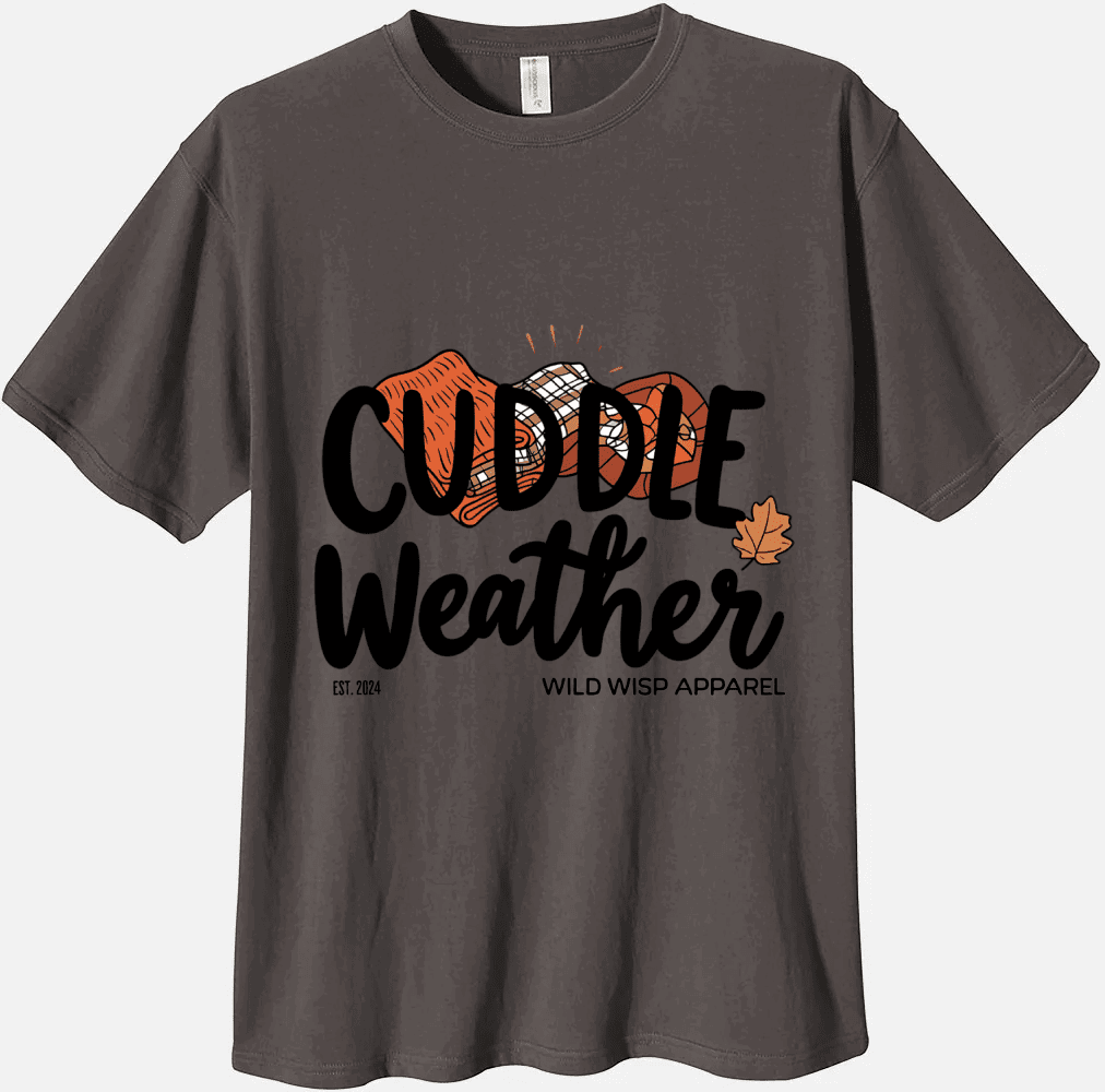 'Cuddle Weather' Organic Unisex Crewneck T-shirt T-Shirts