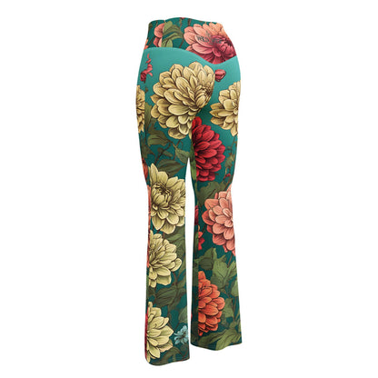 'Dahlia Delight' Flare leggings with pockets Leggings