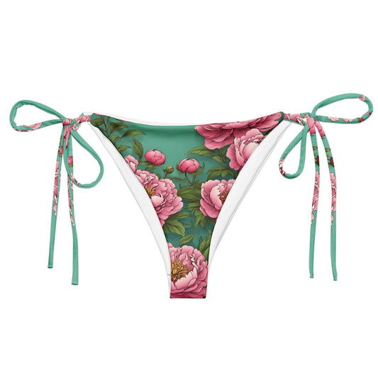 'Dahlia Flowers' Recycled string bikini bottom Swimwear