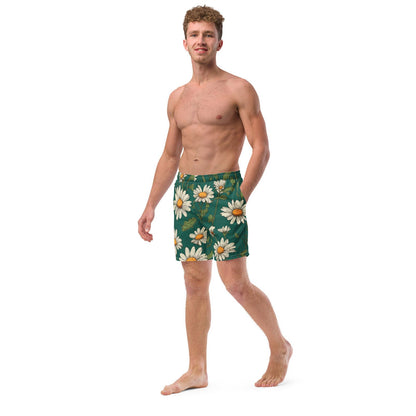 'Daisy Flowers' Men's recycled swim trunks Swimwear