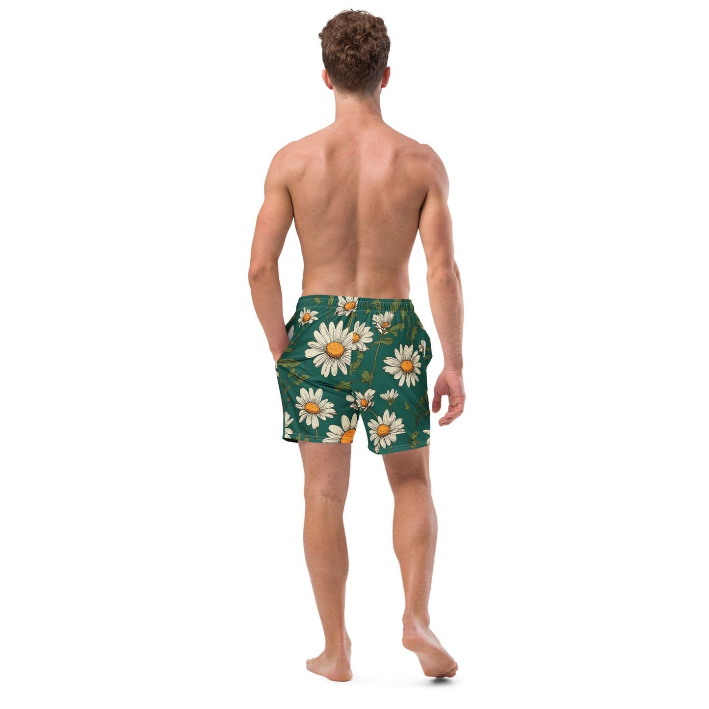 'Daisy Flowers' Men's recycled swim trunks Swimwear