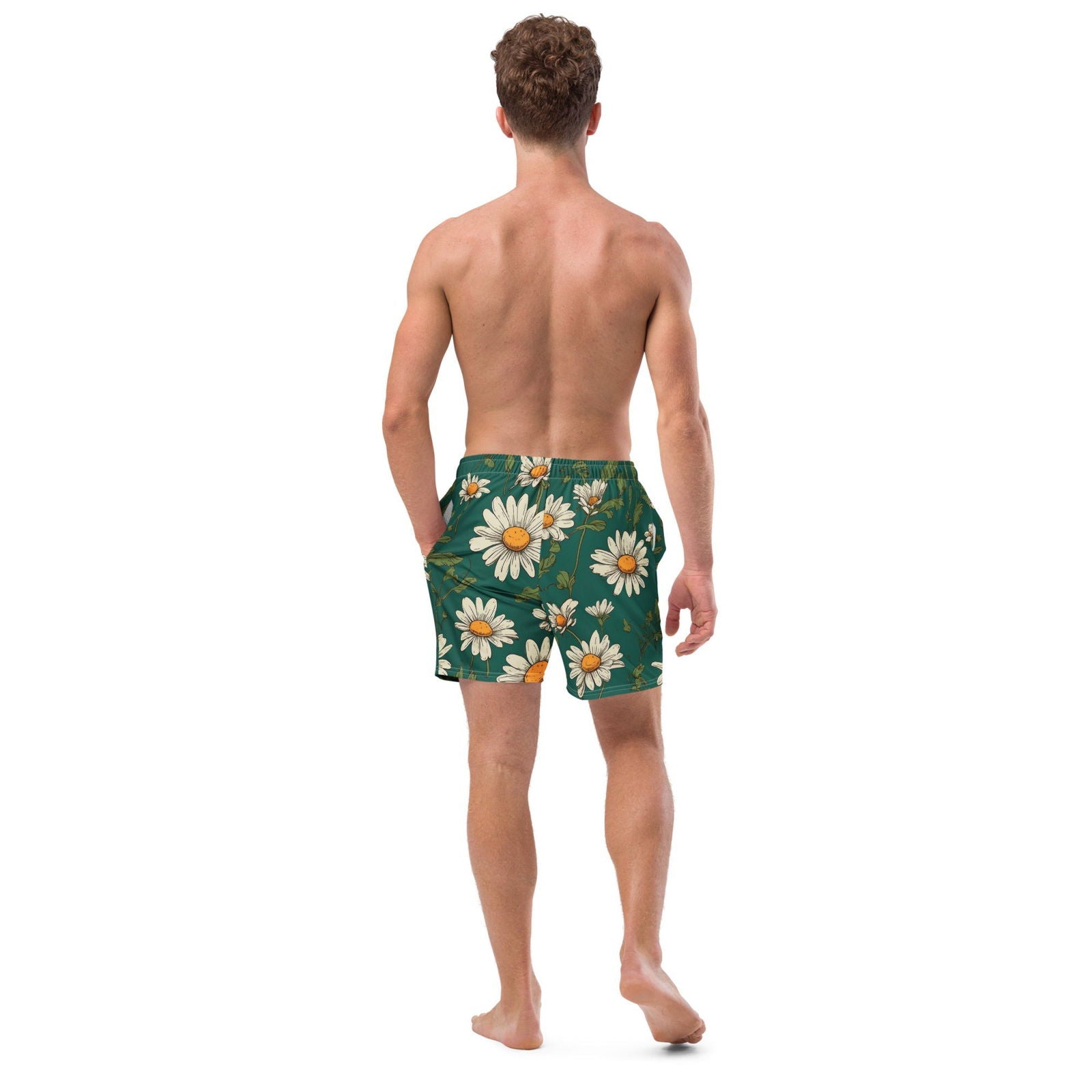 'Daisy Flowers' Men's recycled swim trunks Swimwear