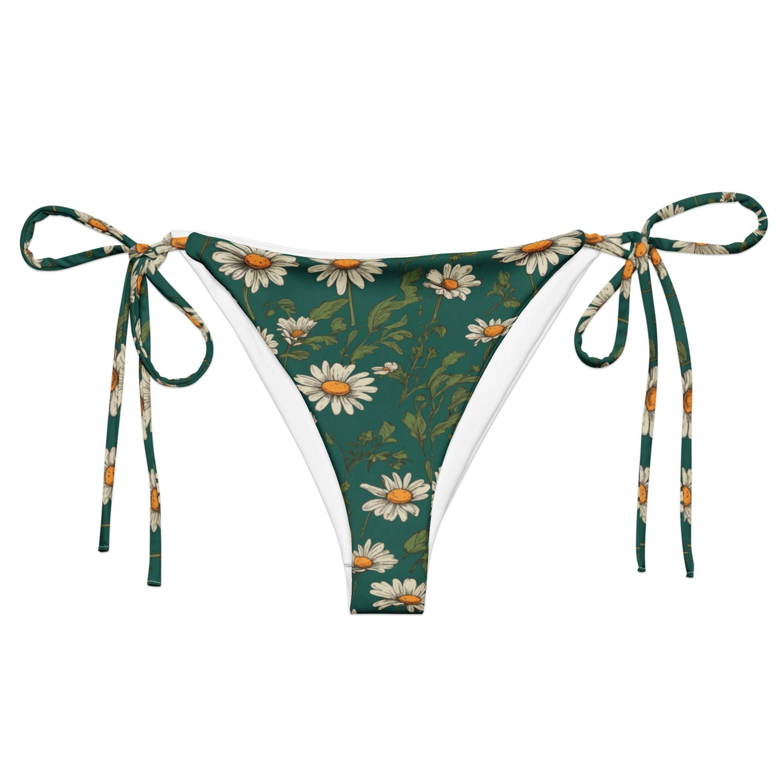 'Daisy Flowers' Recycled string bikini bottom Swimwear