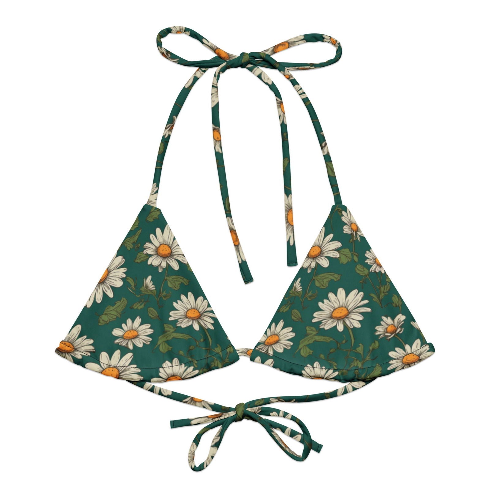 'Daisy Flowers' Recycled string bikini top Swimwear