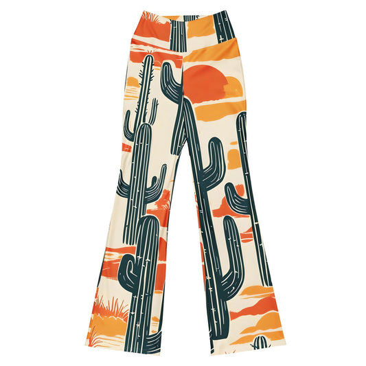 'Desert Cacti' Flare leggings with pockets Leggings