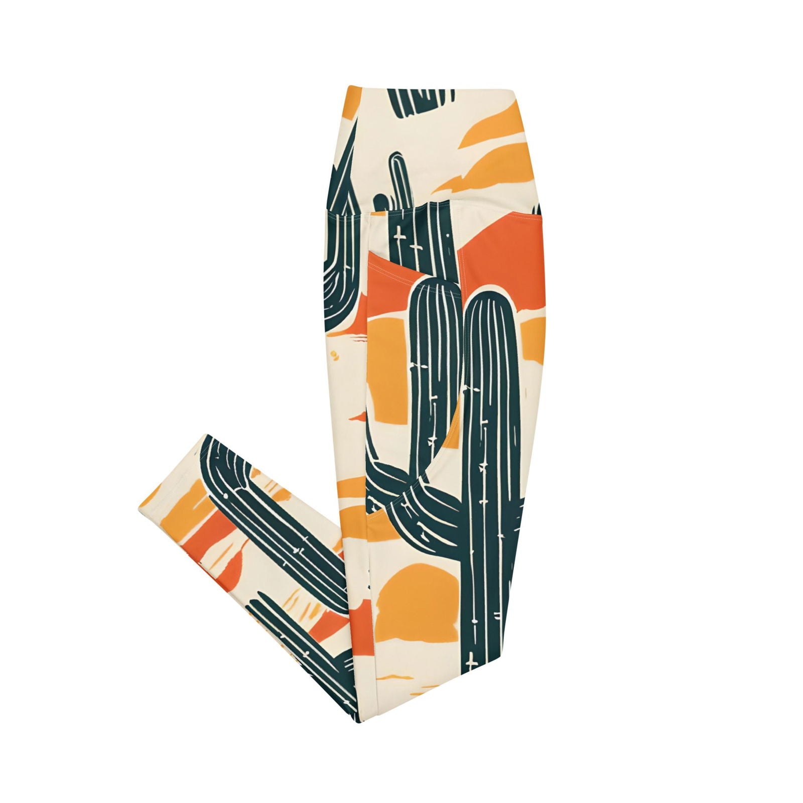 'Desert Cacti' Leggings with pockets Leggings