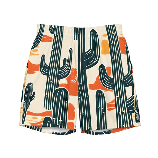 'Desert Cacti' Men's recycled swim trunks Swimwear