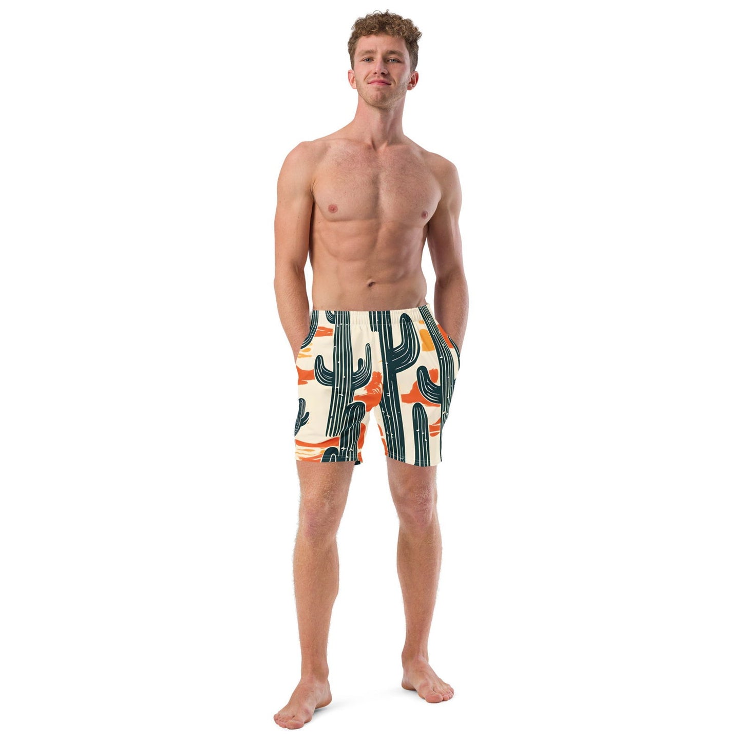 'Desert Cacti' Men's recycled swim trunks - Wild Wisp Apparel