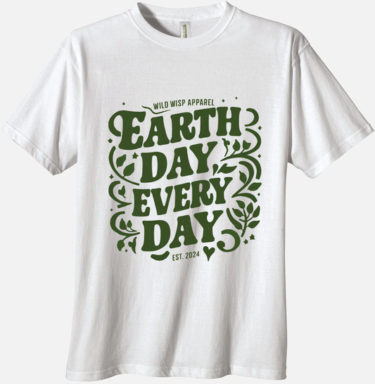 'Earth Day Every Day' Organic Unisex Crewneck T-shirt - Wild Wisp Apparel