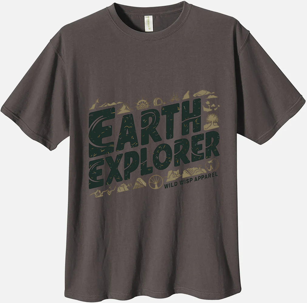 'Earth Explorer' Organic Unisex Crewneck T-shirt - Wild Wisp Apparel