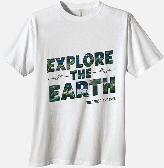 'Explore The Earth' Organic Unisex Crewneck T-shirt T-Shirts