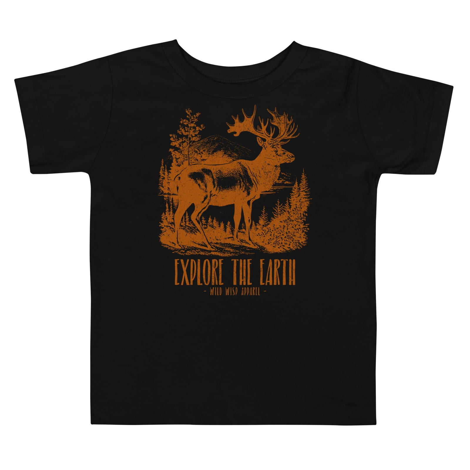 'Explore the Earth Elk' Toddler Short Sleeve Tee T-Shirts