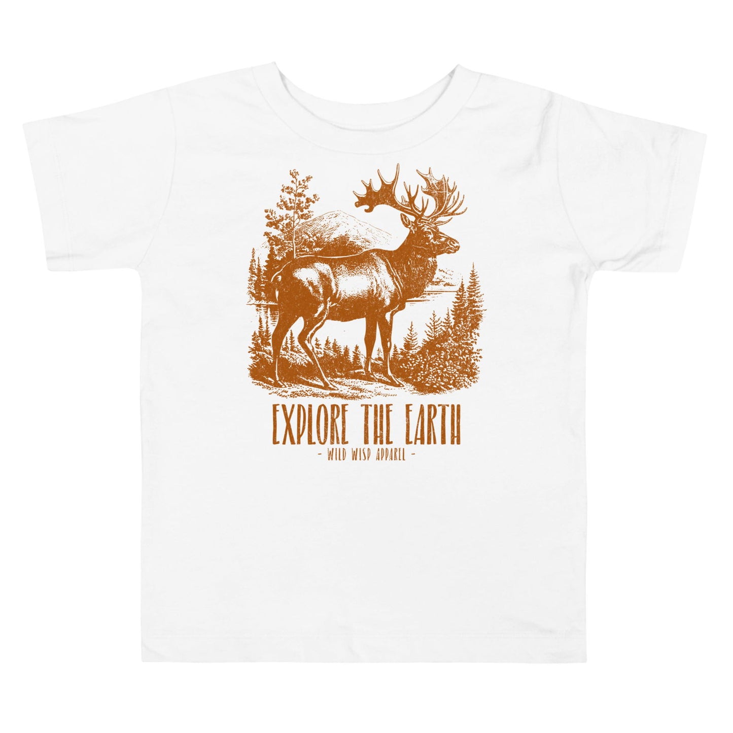 'Explore the Earth Elk' Toddler Short Sleeve Tee T-Shirts