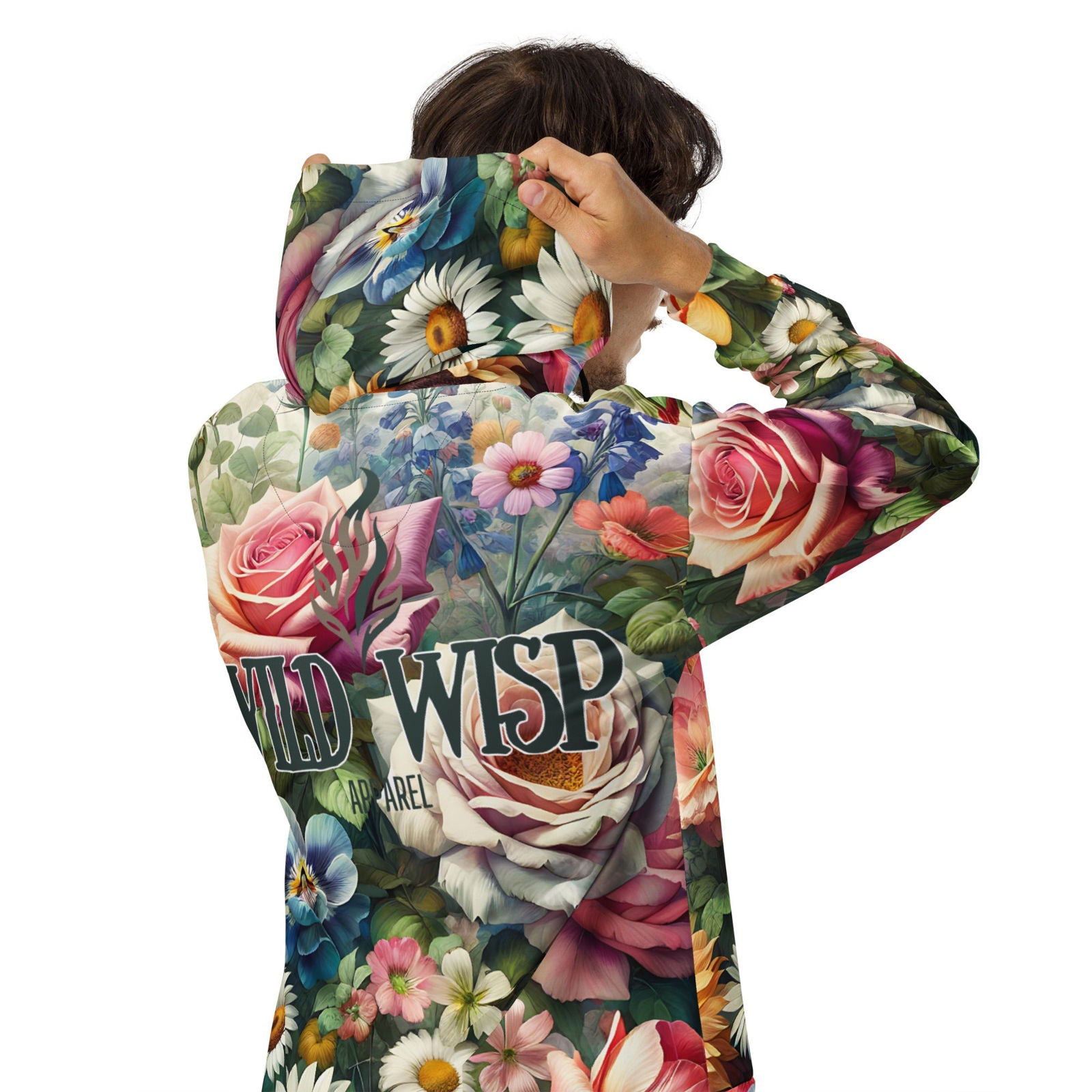 'Garden Flowers' Recycled Unisex Zip Hoodie Hoodies