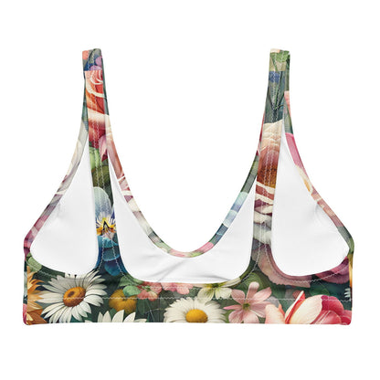 'Garden Flowers' Recycled padded bikini top Swimwear