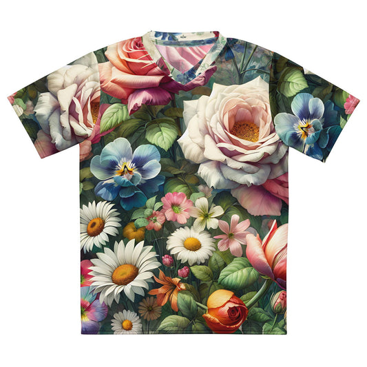 'Garden Flowers' Recycled unisex sports jersey Jersey
