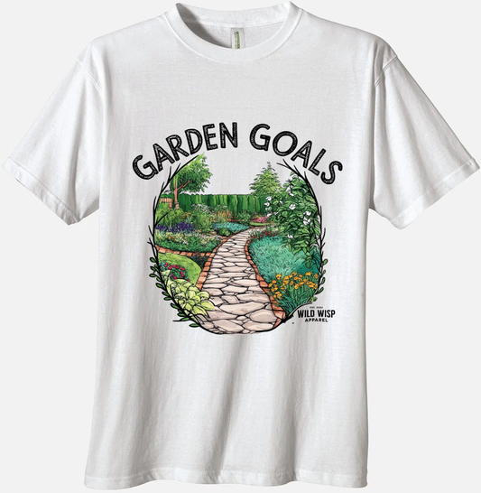 'Garden Goals with Stone Path' Organic Unisex Crewneck T-shirt T-Shirts