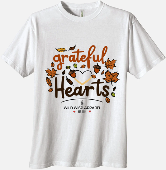 'Grateful Hearts' Organic Unisex Crewneck T-shirt T-Shirts